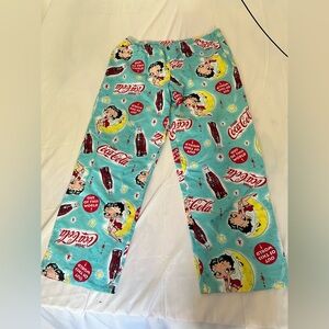 Vintage Betty Boop Coca-cola PJ Bottoms Pajama Pants Size Large Cotton